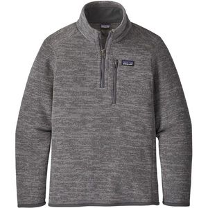 PATAGONIA BETTER SWEATER QUARTER ZIP FLEECE PULLOVER KIDS' XL GRAY